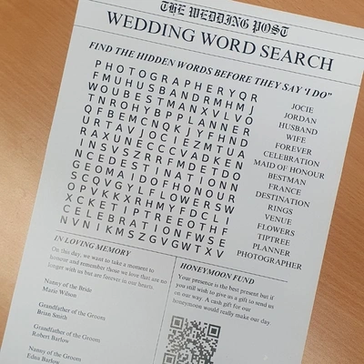  Wedding - Game - Board - Printing